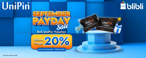 🔥 Blibli September Payday Sale! Diskon Hingga 20% untuk UniPin Voucher 🎮